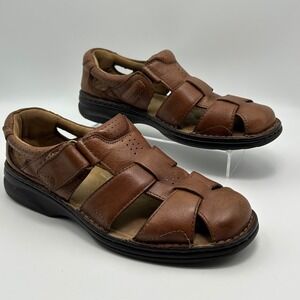 Florsheim Fisherman Sandals Mens 9M Brown Leather Comfortech 13176-200 Gorpcore